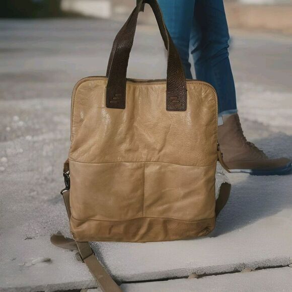 Cynthia Rowley Brown Foldover Leather Satchel Women's Handbag - Picture 1 of 16